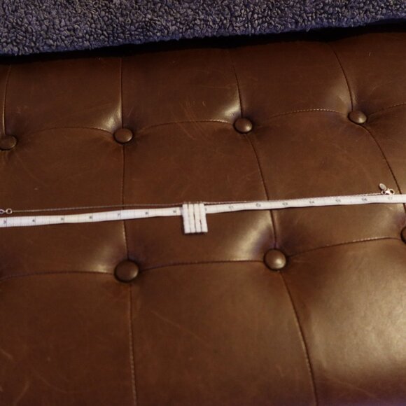 White square bead and sterling silver Sherzada necklace pendant 14.5"-17.5" - Picture 13 of 16